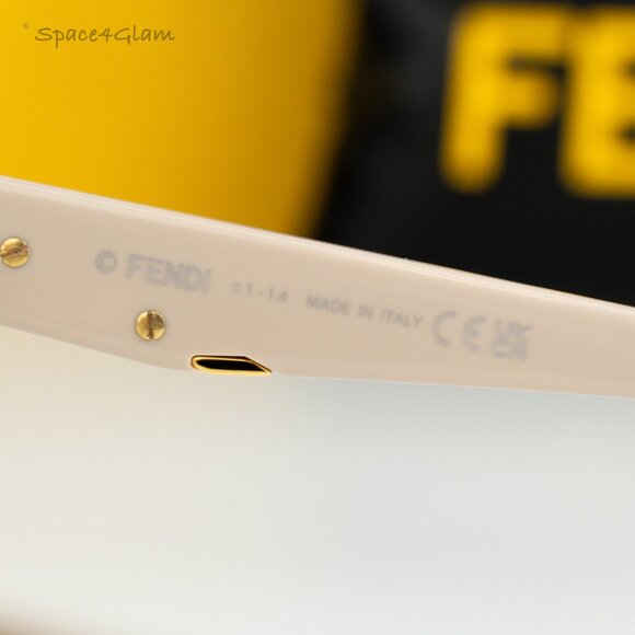 NEW Fendi FE50064F 025 Ivory Cream Demo Women Geometric Oversized Eyeglasses - Picture 7 of 8